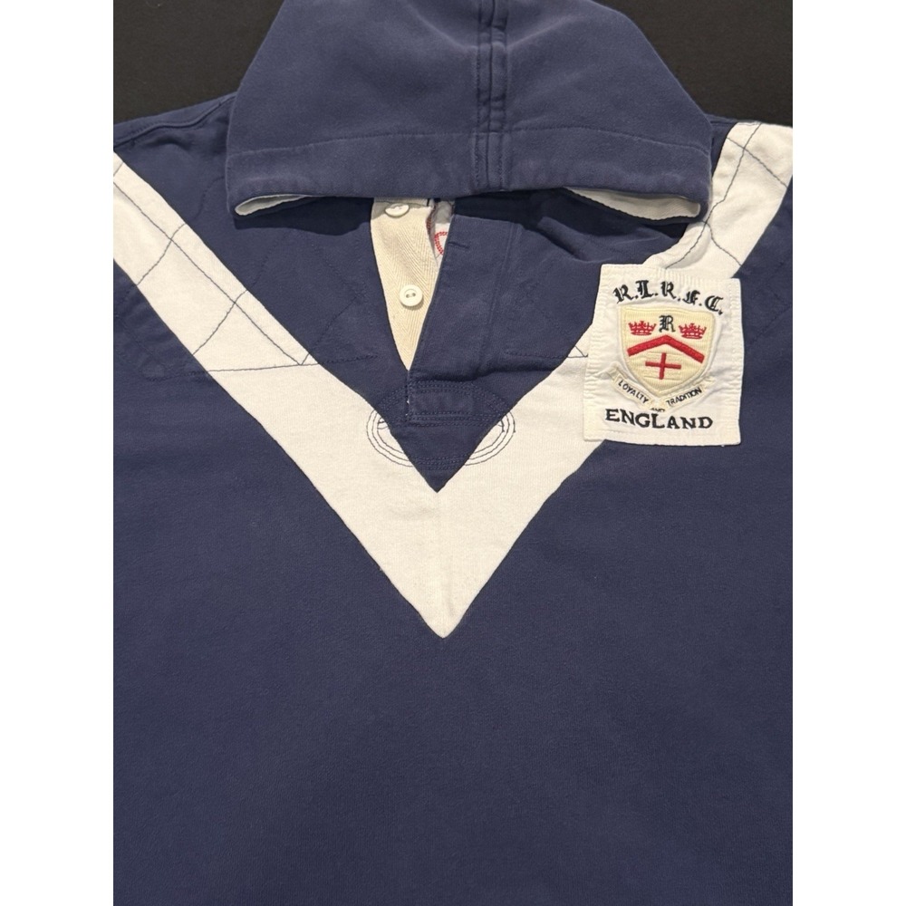 Polo Ralph Lauren Vintage Rugby Long Sleeve Embroidered England 13 Mens XL - Picture 4 of 8